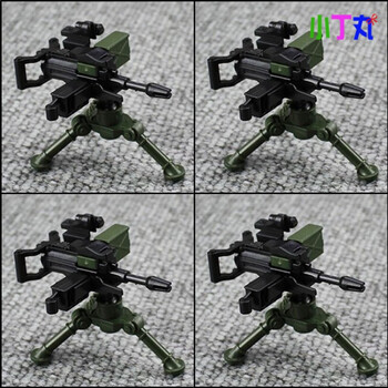 乐高军事积木人仔配件武器装备沙包重机枪小颗粒拼装玩具 m19自动榴弹