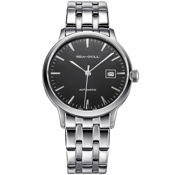 【海鸥机械男表】海鸥(seagull)手表 白领系列自动机械男表 黑盘钢带