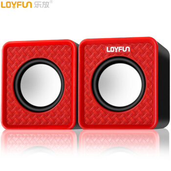乐放（LOYFUN）LF-501 2.0声道USB电脑台式机桌面便携式多媒体迷你小音箱 笔记本音响 低音炮 （红色）