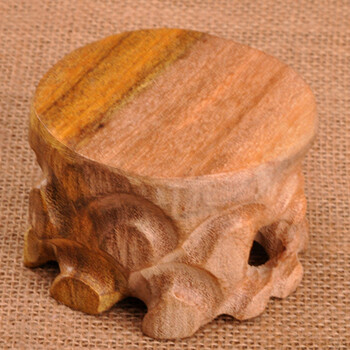 根雕底座 红木雕工艺品 印章底座 实木玉器小摆件小盆景底座 圆形