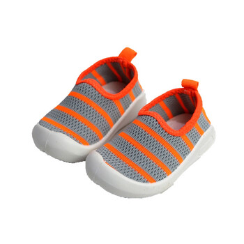 5岁男童运动鞋秋夏季女童一脚蹬小童鞋软底 白色 黑白条 14码鞋内长