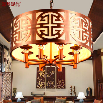 丹妮龙现代简约大气新中式铁艺吊灯客厅餐厅灯饰灯具酒店会所工程吊灯2822 定做请联系客服