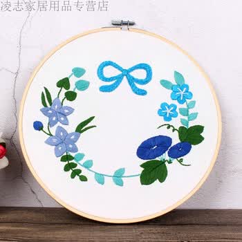 海平 可选手工刺绣diy套件布艺材料包 立体欧式十字绣线绣初学新品