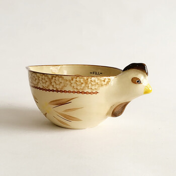 可爱鸡造型 陶瓷餐碗 小碗 棕鸡1/2cup 75ml