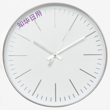 挂表静音无声圆形卧室时钟卧室钟表生活日用新品创意家居 刻度银色 12