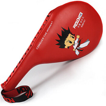 加厚跆拳道脚靶手靶儿童脚板手把训练脚把护具脚踢板靶子 韩版红色