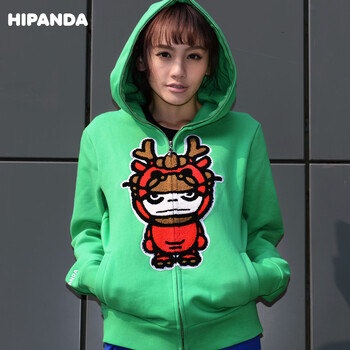 HIPANDA 设计潮牌 女龙头鲨鱼衫 红绿蓝黑四色可选 黑色 155/S
