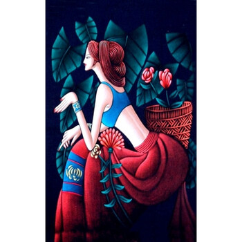 霂咔 新款装饰画云南民族风人物画客厅墙画卧室餐厅壁画沙发背景挂画