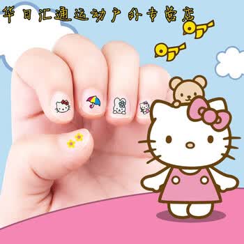 kitty指甲贴纸环保美甲贴纸儿童指甲贴卡通防水 kt猫 5张