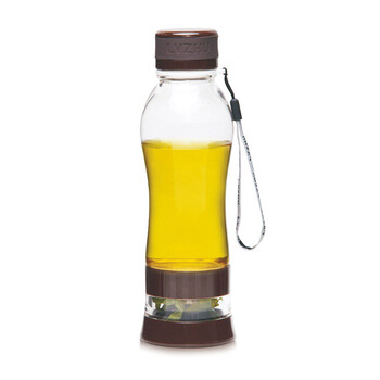 绿珠 便携塑料旅行杯PC201  过滤泡茶杯580ML 咖啡色