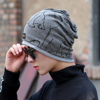 杰恋凡 韩版秋冬男士头巾帽子时尚男女情侣包头帽双层多用围脖帽睡帽