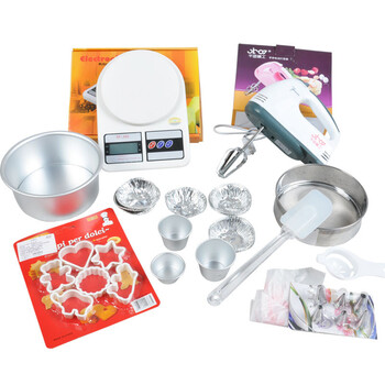 
                                        千团精工烘焙工具套装 烤箱用品 蛋糕模具 饼干披萨蛋挞 西点烘培模具新手套餐 TZ24 24件全套                