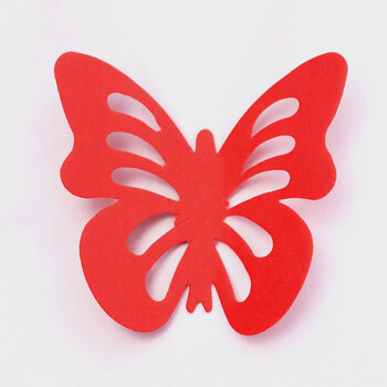 诺琪 婚庆婚礼纸花拉花 立体镂空纸蝴蝶装饰品 生日派对聚会影楼 橱窗背景墻布置用品道具 红色 小号(20个/包)