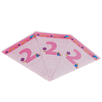 孩派HighParty生日派对用品/生日聚会用品/生日用品/二岁女孩彩旗12面