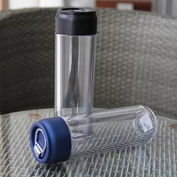 
                                        希诺随手杯 塑料杯太空杯男女士水杯便携茶杯 带盖杯子 蓝色 405ML                