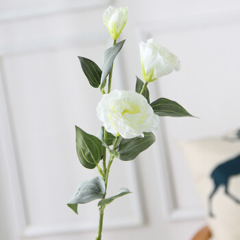 桔梗花仿真桔梗花3头洋桔梗仿真花客厅摆设欧式假花样品间摆设 白色