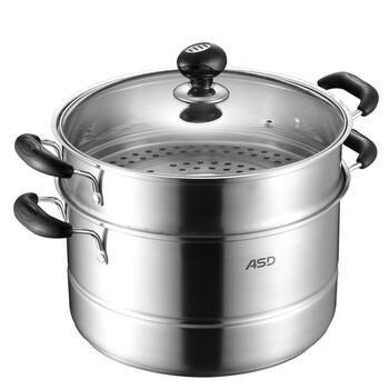爱仕达 ASD 304不锈钢双层加厚底26厘米蒸锅电磁炉通用WG1526NL