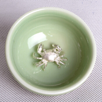 淳意 品茗杯主人茶杯陶瓷七彩 建盏天目汝窑功夫龙泉青瓷 螃蟹杯
