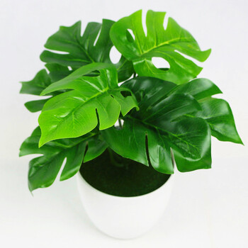 仿真盆栽桌摆假花植物摆设绿植室内装饰塑料绿萝小摆件绿色盆景 8叶