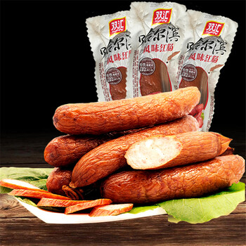 双汇火腿肠 哈尔滨红肠 香肠早餐肉肠80g*5支特产风味红肠零食