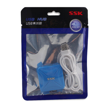 SSK飚王 SHU027烽火 集线器HUB 一拖4口高速扩展 USB2.0 分线器4口 白色