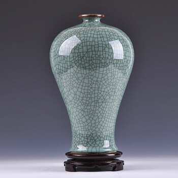 奋行陶瓷景德镇陶瓷器仿古花瓶碎瓷裂纹釉客厅家居装饰品摆件大号梅瓶