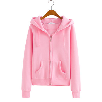 卫衣外套女拉链开衫短款带帽加绒加厚运动休闲上衣春秋季连帽修身