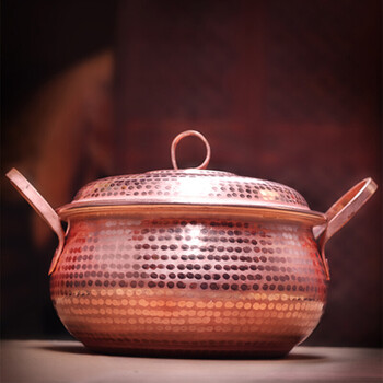 铜汤锅手工汤煲铜砂锅煲汤锅炖锅煮菜锅蒸锅双耳铜锅3 18cm口径加厚