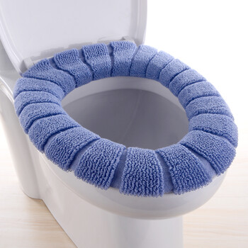 加厚通用o型马桶套马桶垫厕所坐便套马桶座圈马桶坐垫 湖蓝色