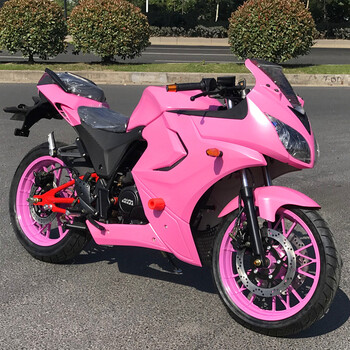 baodiao 北极光摩托车跑车150到250cc大排量公路赛车地平线趴赛 粉色