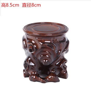 梓琦实木艺根雕单元高圆型工艺品奇石茶具花瓶底座木座景德镇 图片价格品牌报价 京东