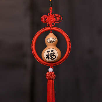 葫仙天然葫芦汽车挂件内饰品平安福后视镜中国结保平安符吊坠男女