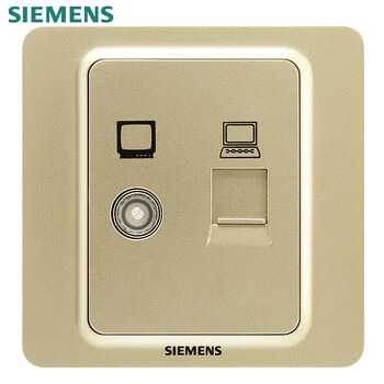 西门子(siemens) 开关插座面板 映彩系列日耀金色弱电产品 电视 电脑