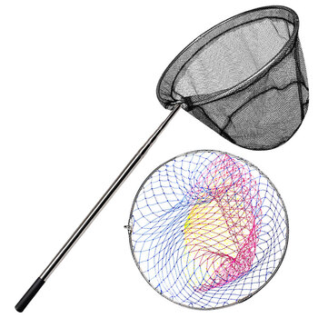 5米不锈钢双网头可伸缩网杆捞鱼网渔网兜渔具用品 不锈钢抄网 送抄网