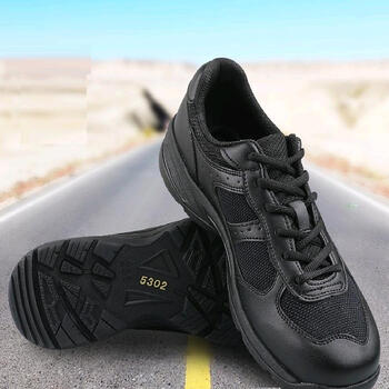 骏瑶网眼透气武警跑步鞋训练鞋黑色07a作训鞋 黑色 37