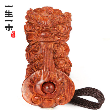 一生一木 小叶紫檀纯手工精雕手把件 木质手把