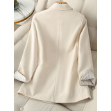 忆轶 小西装外套女装春秋季新款韩版职业休闲时尚气质宽松女神范西服上衣女 杏色 S