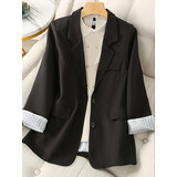 忆轶 小西装外套女装春秋季新款韩版职业休闲时尚气质宽松女神范西服上衣女 杏色 S