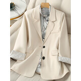 忆轶 小西装外套女装春秋季新款韩版职业休闲时尚气质宽松女神范西服上衣女 杏色 S