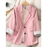 忆轶 小西装外套女装春秋季新款韩版职业休闲时尚气质宽松女神范西服上衣女 杏色 S