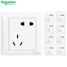 Schneider Electric 施耐德 睿意白系列 错位五孔插座面板 10只装