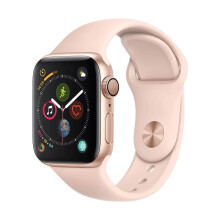12点开始：Apple苹果AppleWatchSeries4智能手表(金色铝金属、GPS、40mm、粉砂色运动表带)