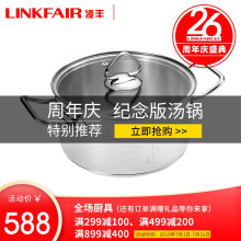 LINKFAIR凌丰LFTG-WS20SC不锈钢双耳汤锅纪念版20cm