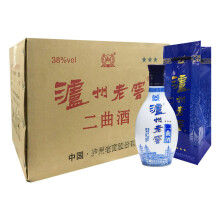 LU ZHOU LAO JIAO 泸州老窖 二曲酒 青花瓷 浓香型白酒 38度 500ml*6瓶 整箱装（新老包装随机发货） *2件