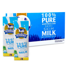 澳大利亚进口牛奶德运（Devondale）部分脱脂牛奶1L*10整箱装*2件+凑单品