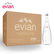 evian 依云 天然矿泉水 玻璃瓶装 750ml*12瓶