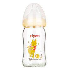 pigeon 贝亲 AA151 Disney系列 自然实感宽口径玻璃彩绘奶瓶 160ml  *4件