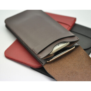 COOSKIN手机包 腰包可穿皮带两个手机双机装建议裸机保护套袋子双层 咖啡褐