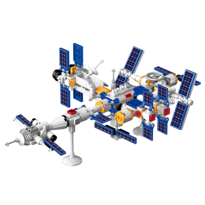 哲高积木拼装中国航天火箭太空宇航员六一儿童模型玩具男孩生日礼物 载人飞船+轨道飞行器(2盒)