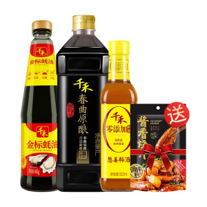 【旗舰店】千禾 春曲原酿酱油1L+蚝油485g+葱姜料酒500ml 